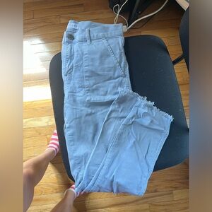 LOFT pastel blue raw hem jeans